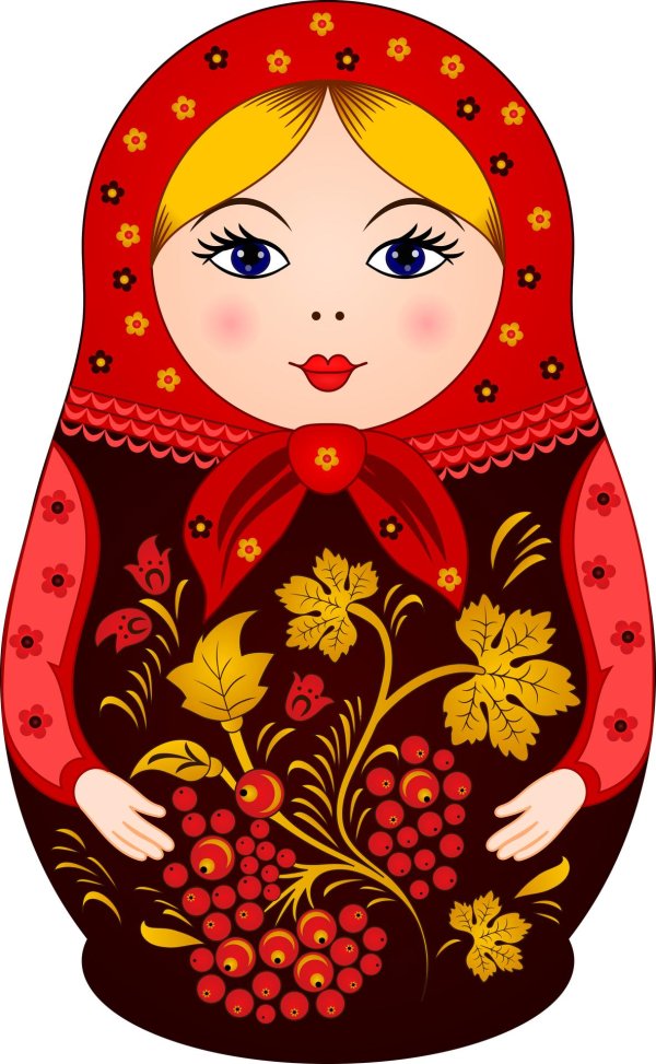 Матрешка для детей нарисованные цветные