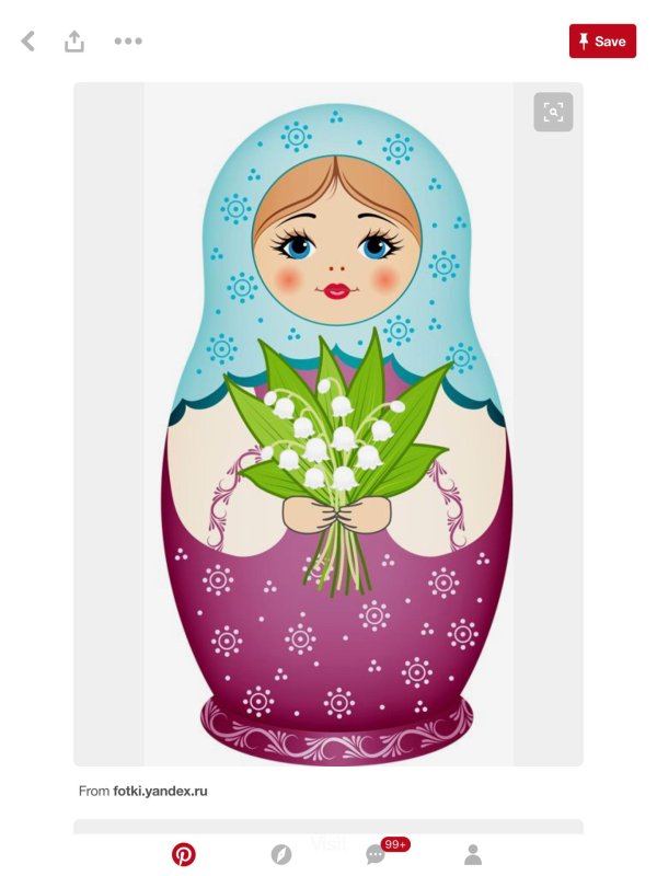 Матрешка для детей нарисованные цветные