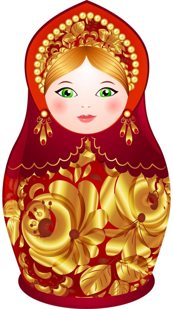 Матрешка для детей нарисованные цветные