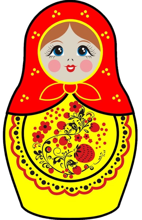 Матрешка для детей нарисованные цветные