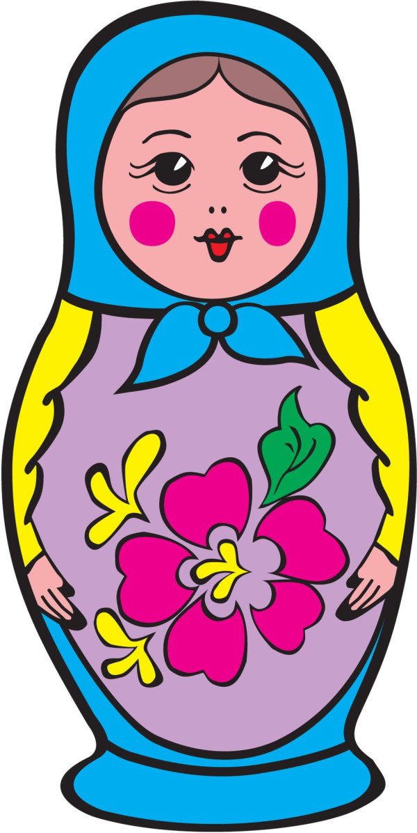 Матрешка для детей нарисованные цветные