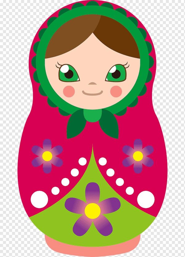 Матрешка для детей нарисованные цветные