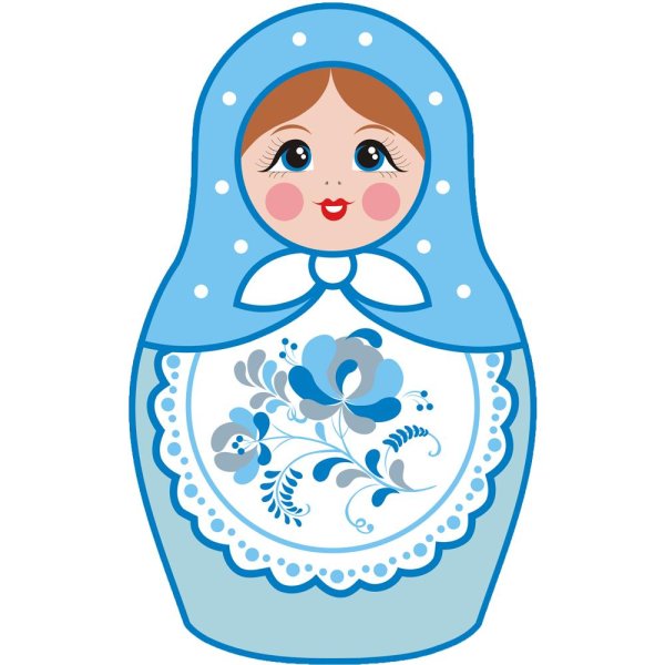 Матрешка для детей нарисованные цветные