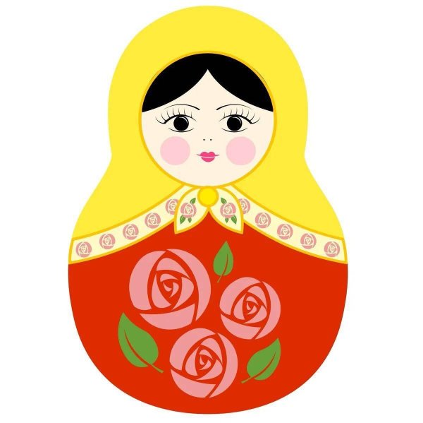 Матрешка для детей нарисованные цветные
