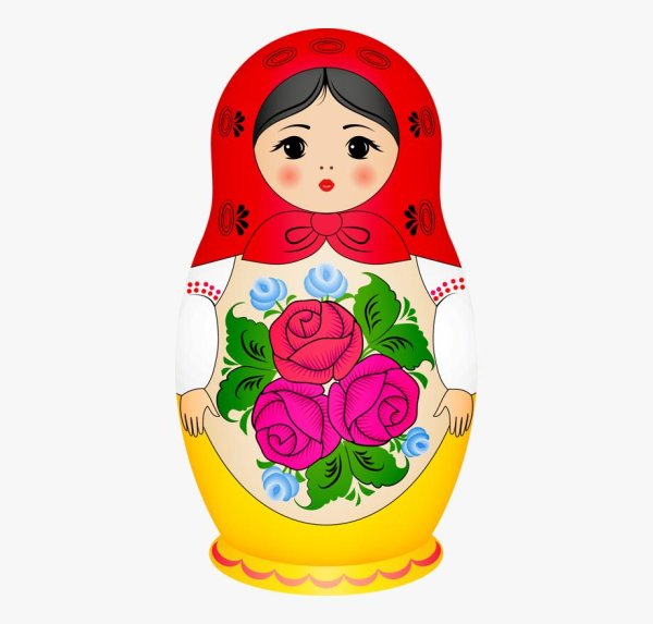 Матрешка для детей нарисованные цветные