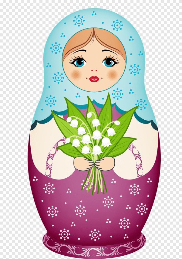 Матрешка для детей нарисованные цветные