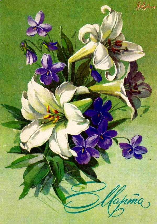 открытка лилии