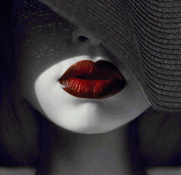 Губы девушек без лица с помадой
