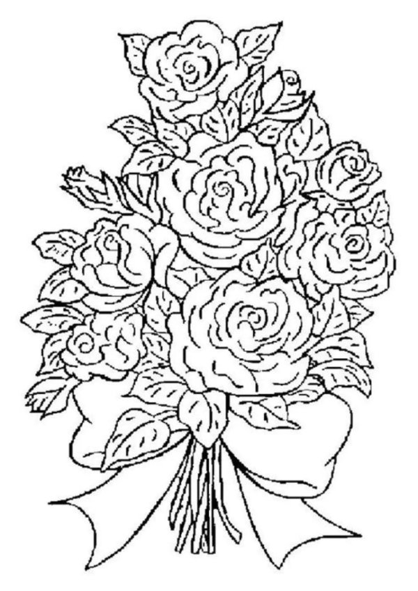 раскраска букет
