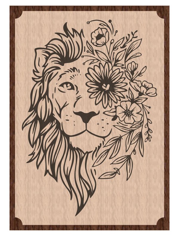 трафарет лев