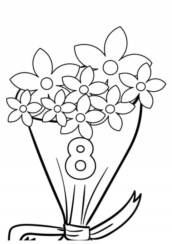 букет цветов раскраска