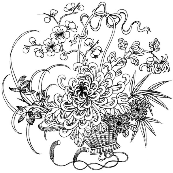 раскраска антистресс цветок