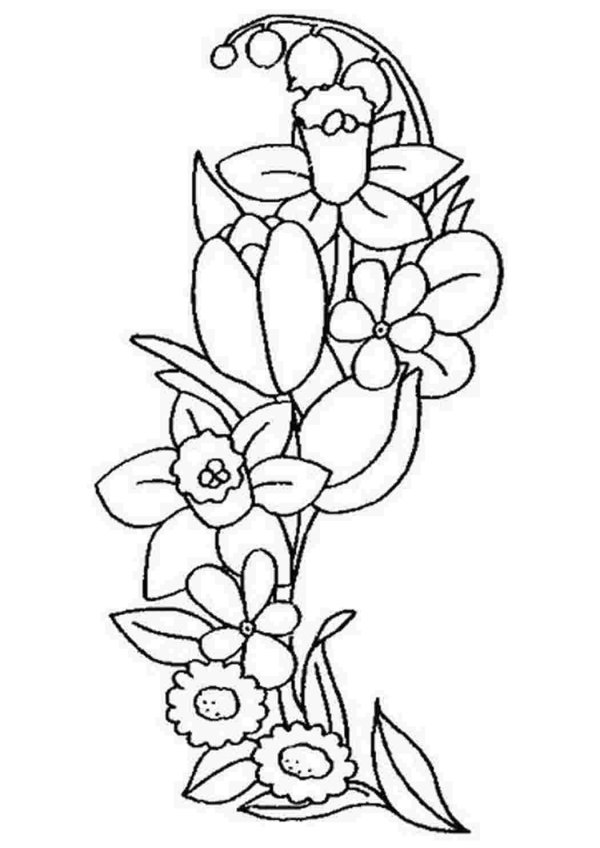 цветочная раскраска