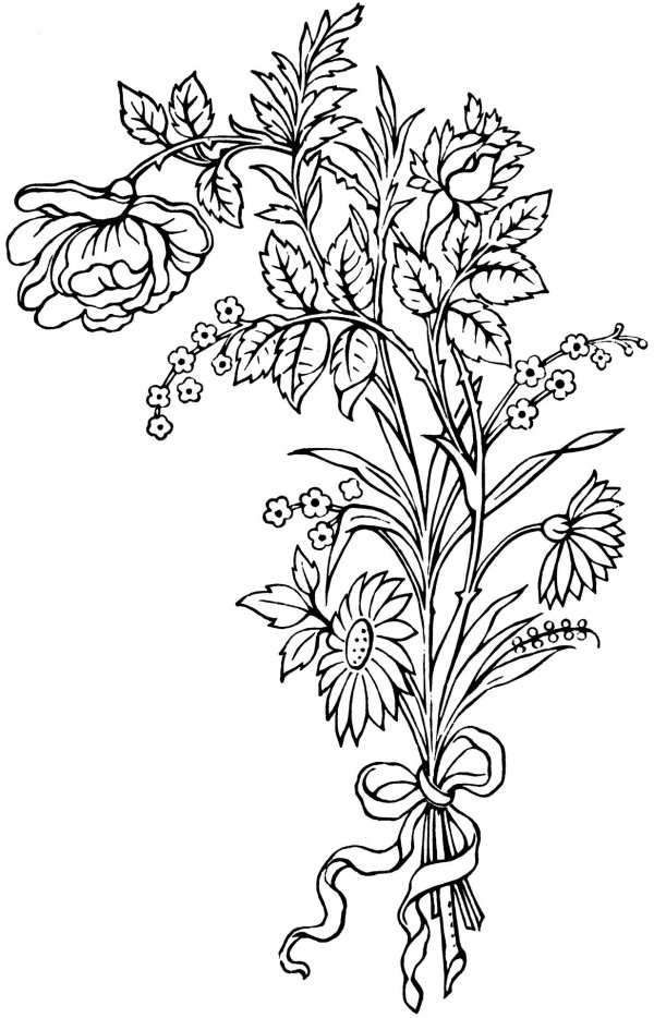 цветочная раскраска