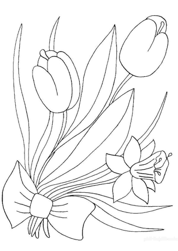 раскраски весенние цветы