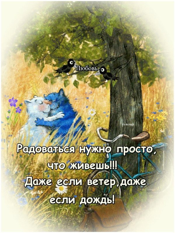 Радуйтесь жизни и каждому дню с надписью