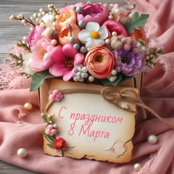 нежная открытка на 8 марта