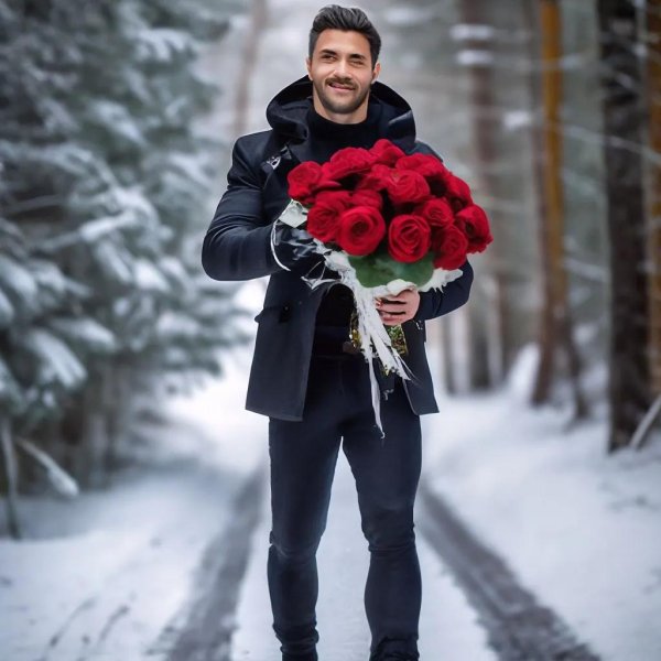 парень с розой