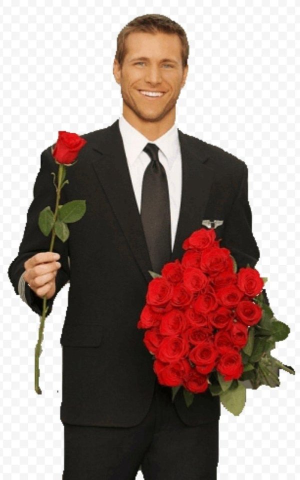 парень с цветами