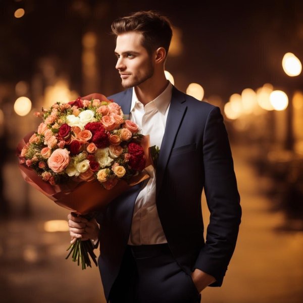 букет от мужчины