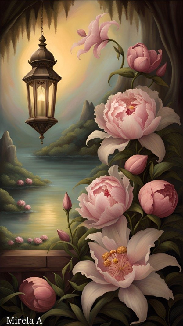 вышивка фонарь