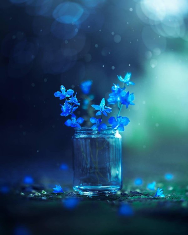 синий эстетика