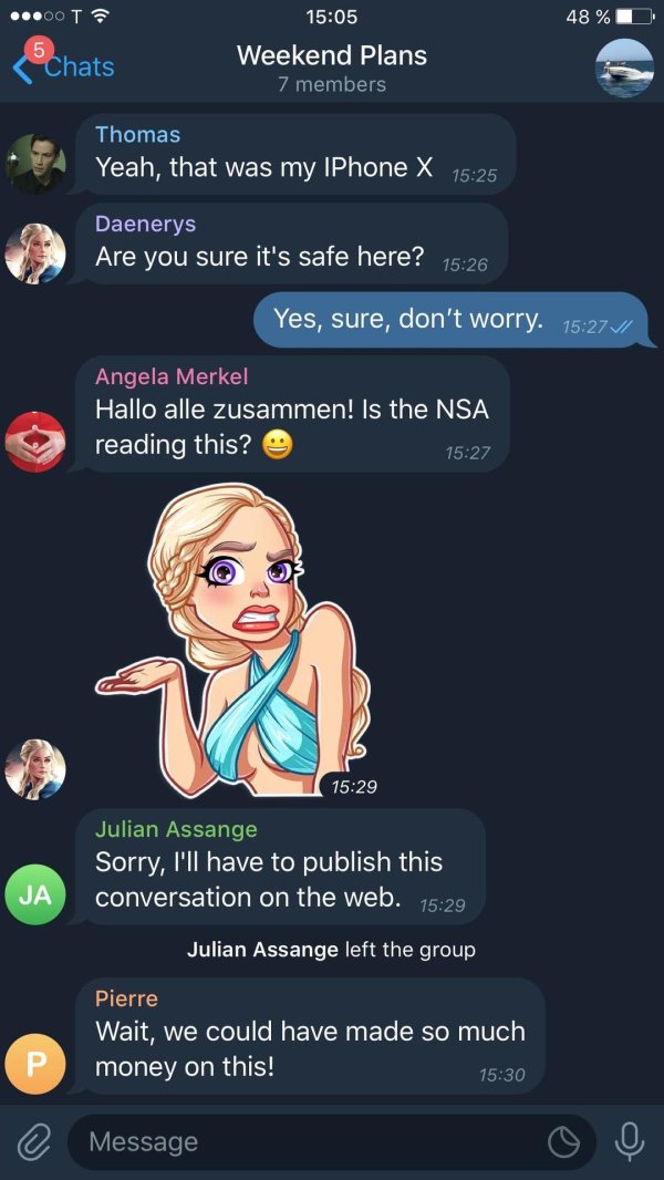 На телеграмм