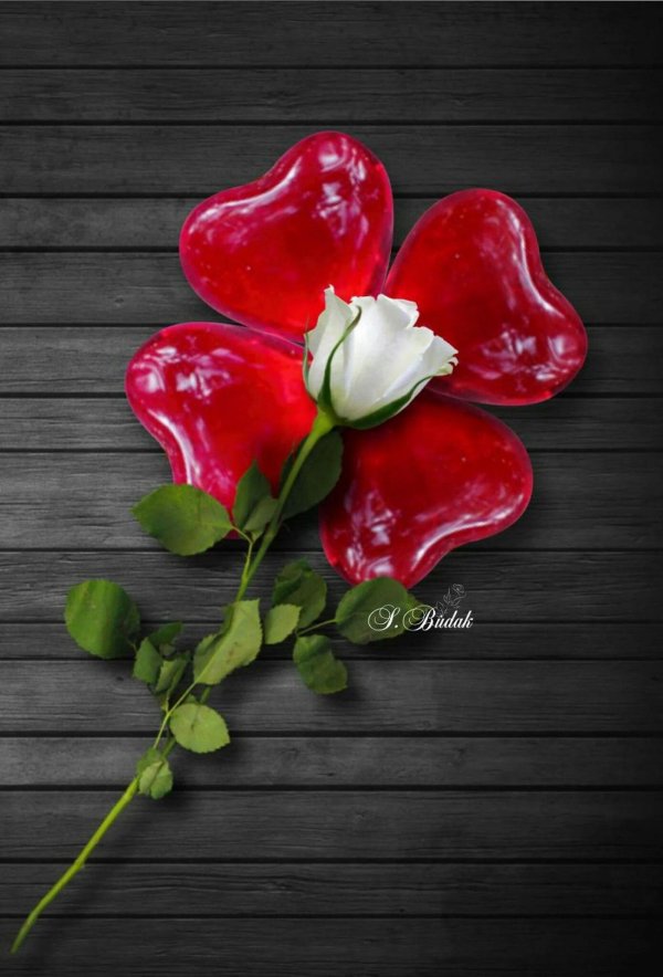 сердце с цветочками