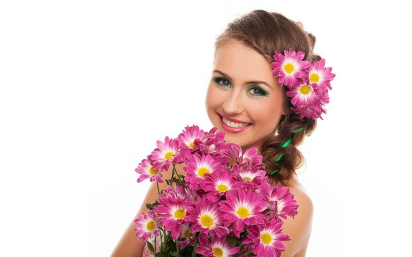 Женская с цветами