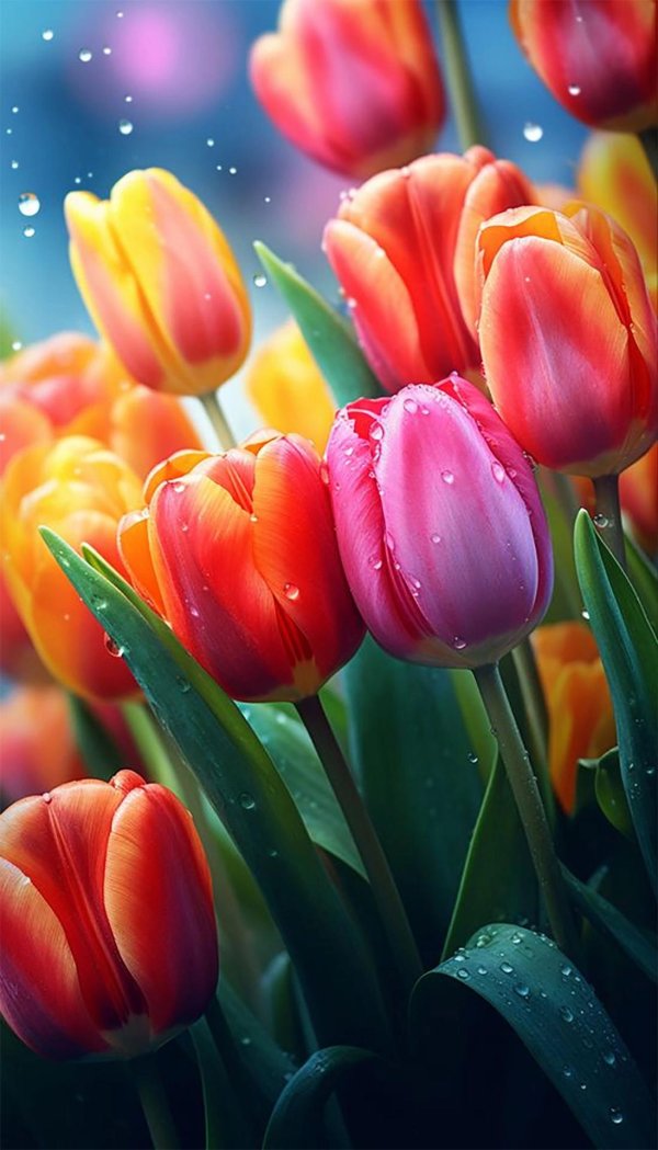 Тюльпаны вертикальные