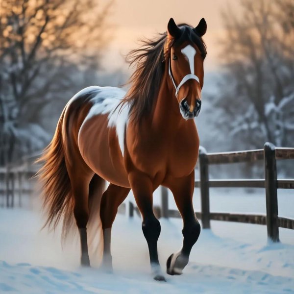 Лошади зимой