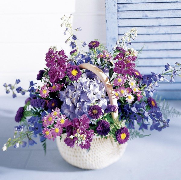 корзинка с полевыми цветами