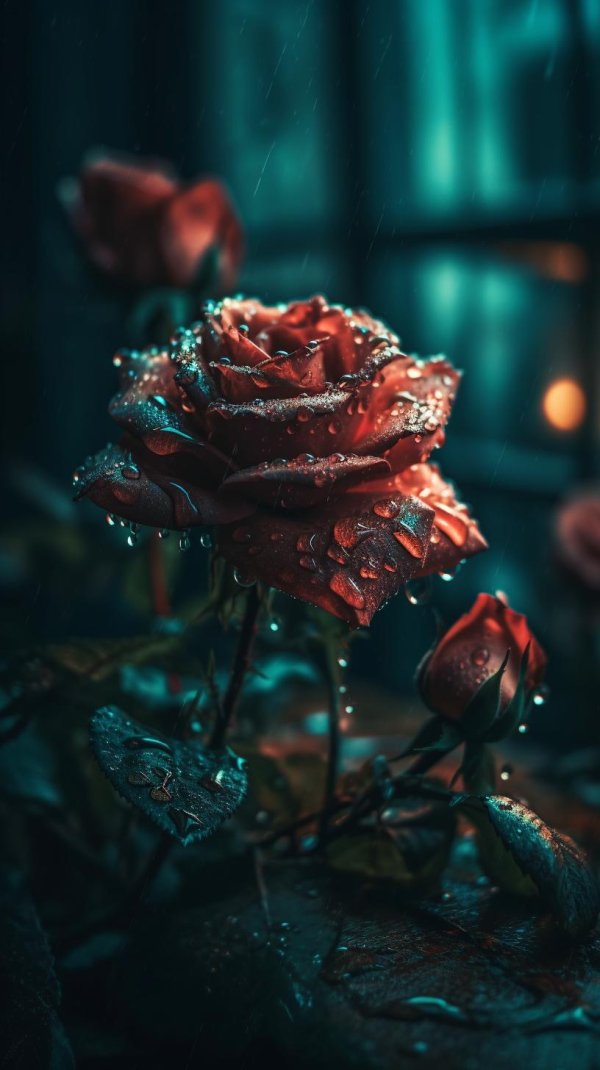 Темная с цветами