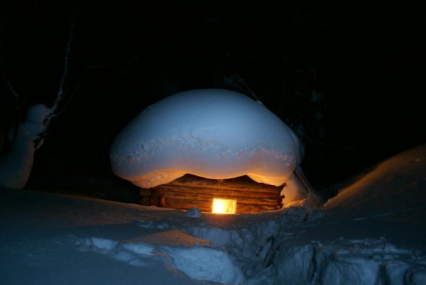 Ночь зима с надписями