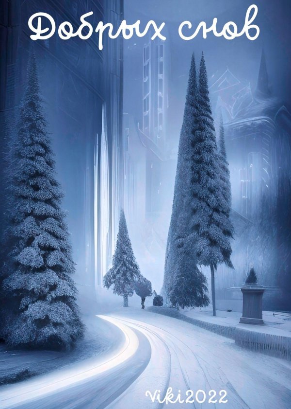 Ночь зима с надписями