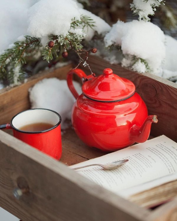Чашка чая зима