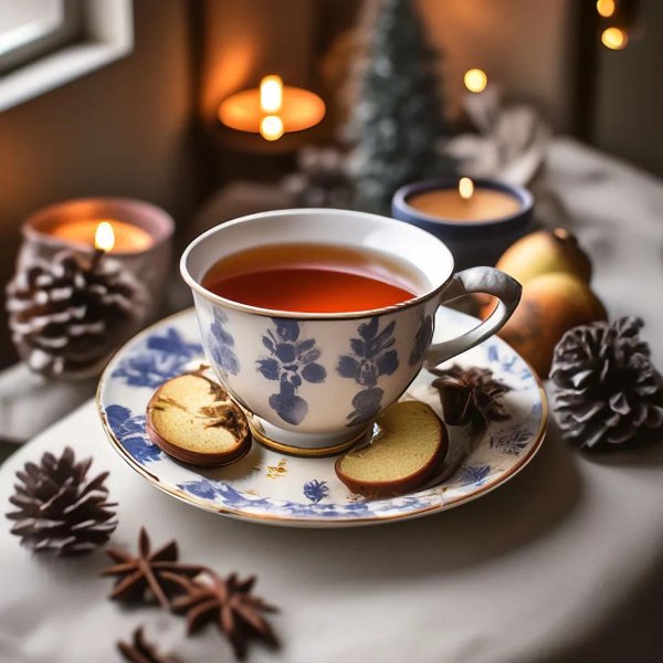 Чашка чая зима