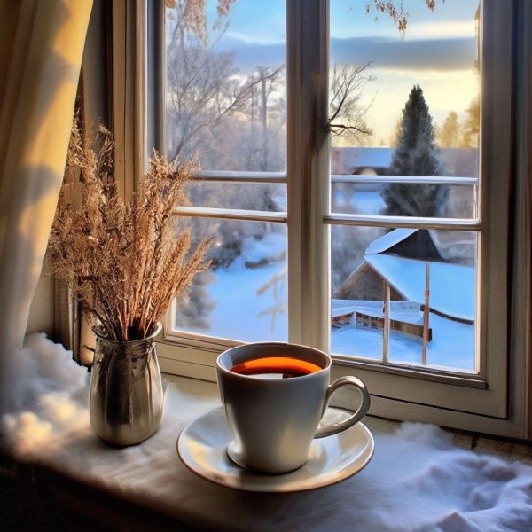 Чашка чая зима