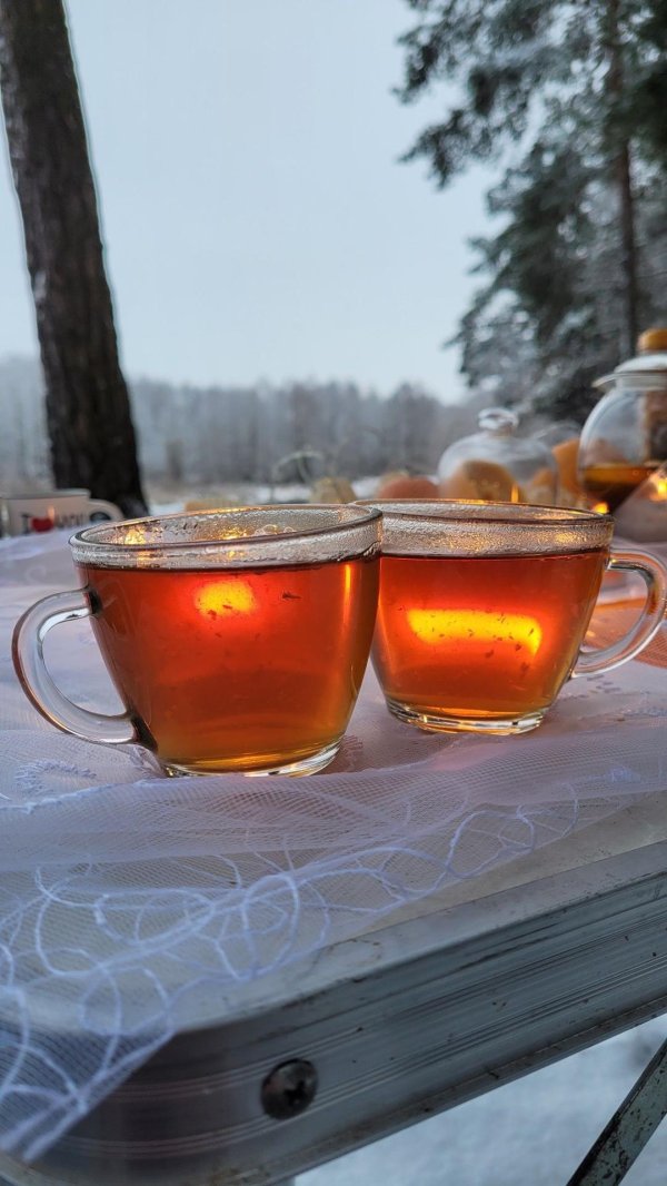 Чашка чая зима