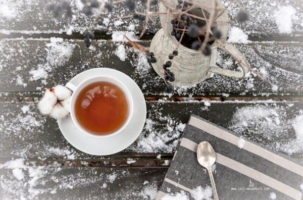 Чашка чая зима
