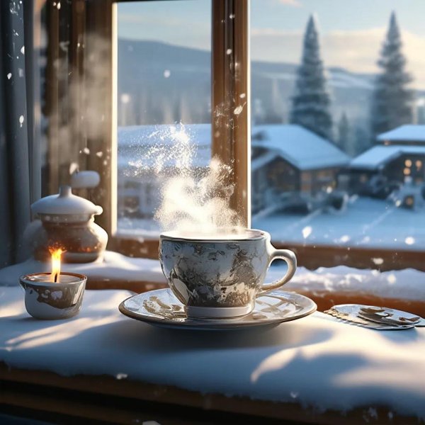 Чашка чая зима