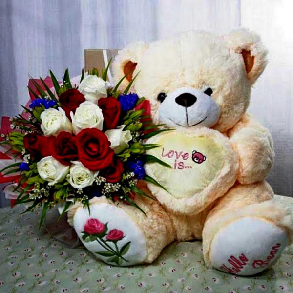 букет с мишками