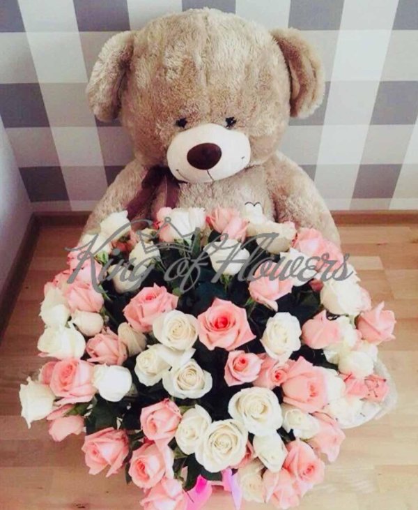 букет с мишками