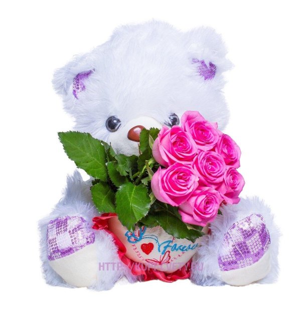 букет с мишками