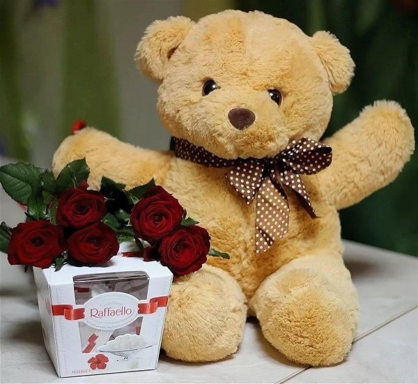 букет с мишками