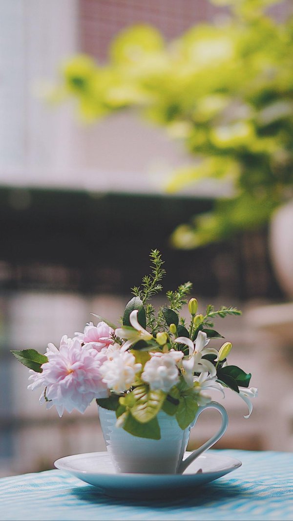 букет в чашке