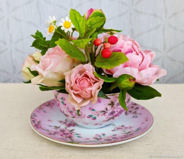 букет в кружке