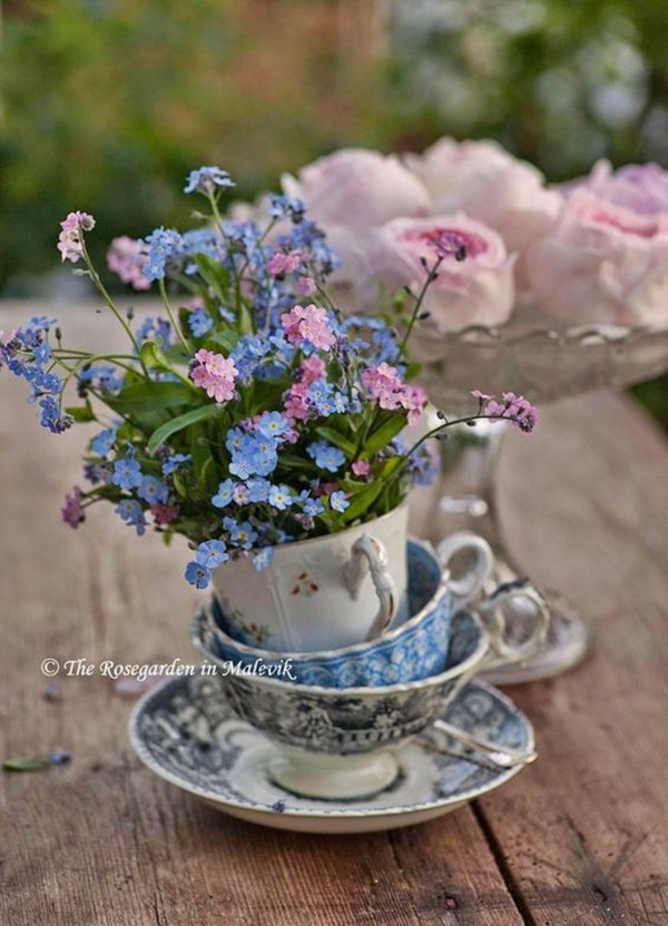 чашка незабудки