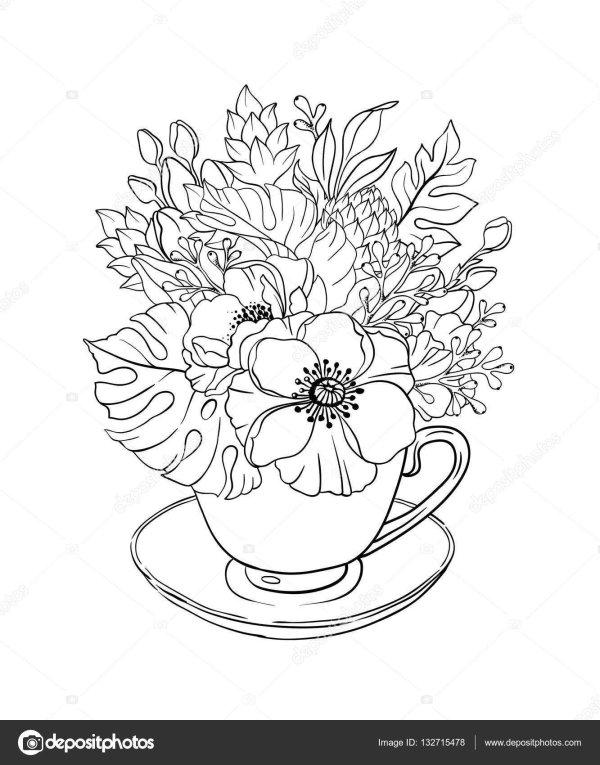 разукрашки цветов