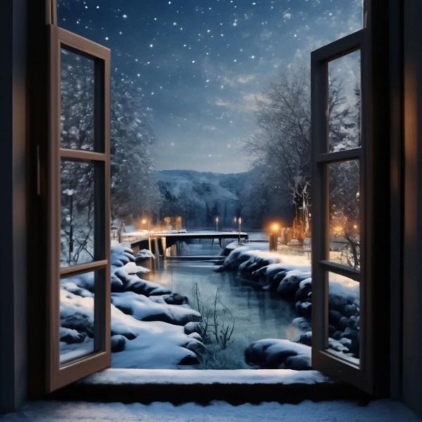 Зима за окном